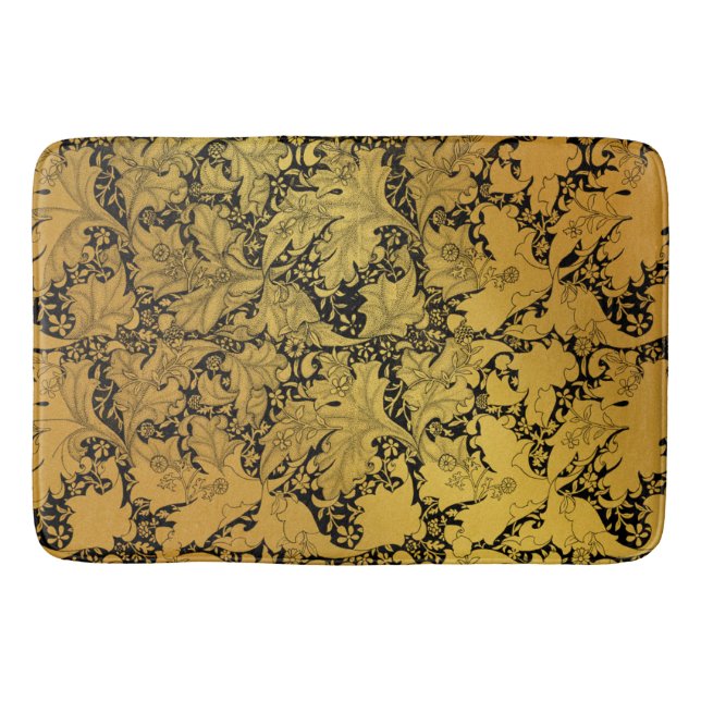 Orientale Blume Golden Floral Badematte (Vorderseite)
