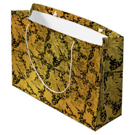 Orientale Blume Golden Floral Große Geschenktüte