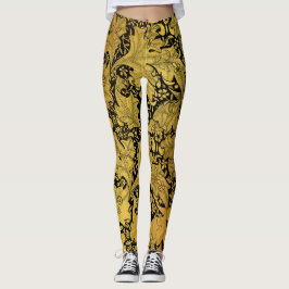 Orientale Blume Golden Floral Leggings