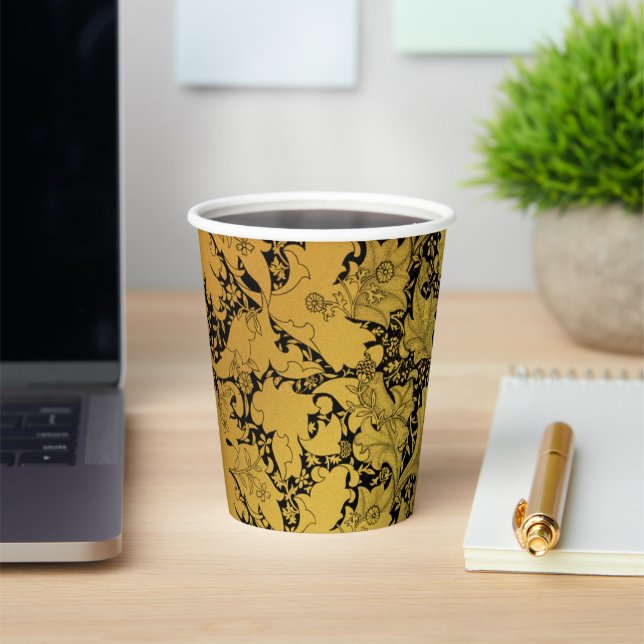 Orientale Blume Golden Floral Pappbecher (InSitu)