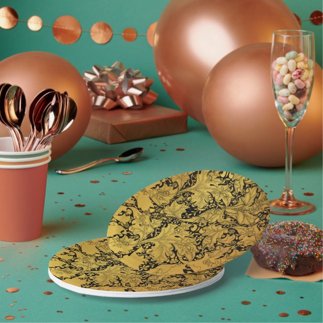Orientale Blume Golden Floral Pappteller (Multi)