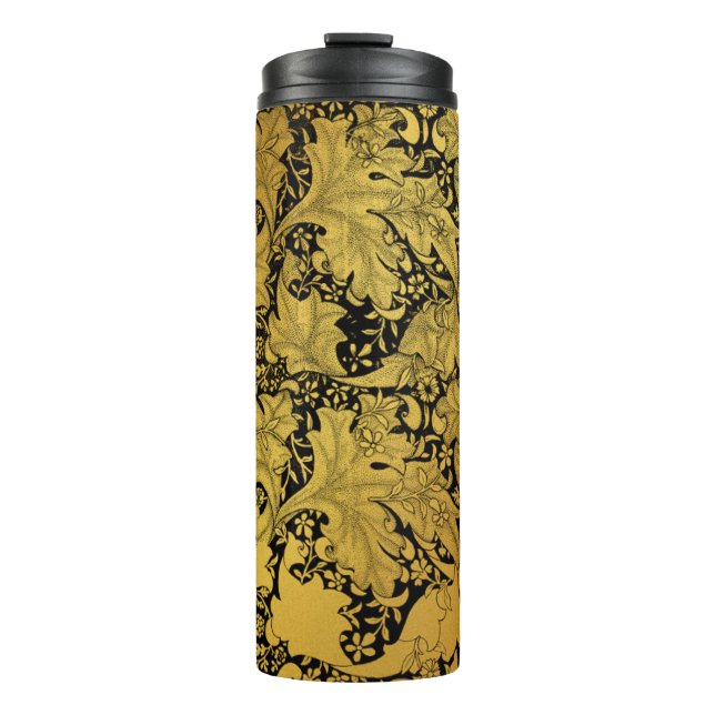 Orientale Blume Golden Floral Thermosbecher (Vorderseite)