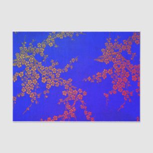Orientale Blüte Japanischer Kirschen Blüte blau pi Seidenpapier