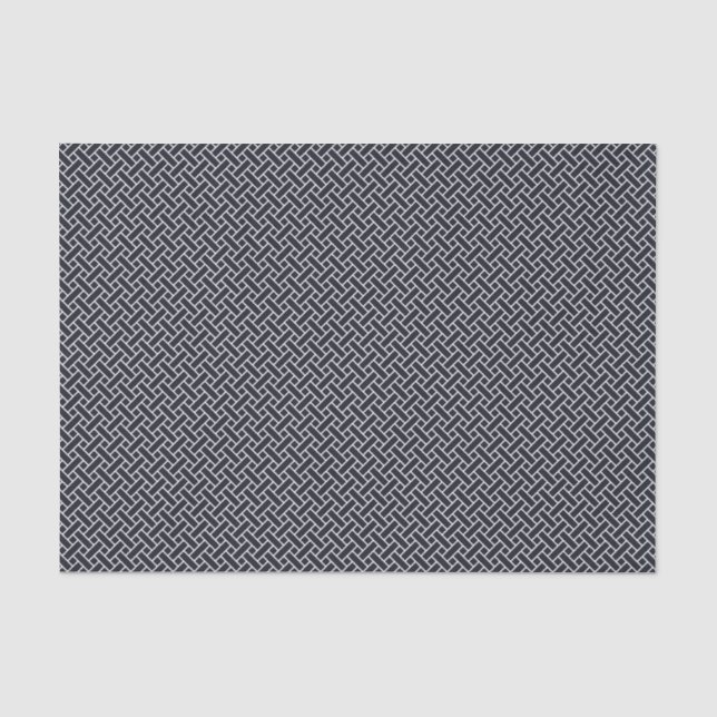 Orientale Navy Blau Weiß Japan Weaver Muster Seidenpapier (Vorderseite)