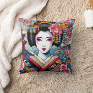 Orientale Schönheit Geisha Maiko sakura Blume Well Kissen