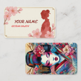Orientale Schönheit Geisha Salon Aquarellbahn Kuns Visitenkarte