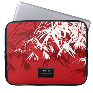 Orientale Stilvolle Chic Moderne Zen Red Bamboo Bl Laptopschutzhülle