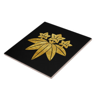 Orientaler Faux-Gold Kamakura Minamoto Japan Mon K Fliese
