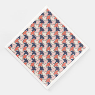 Orientaler Rot Weiß Blau Geometrisches Pfeilmuster Serviette