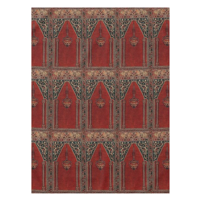 Orientales Gebetsdesign - Moschee-Innenmotiv Tischdecke (Vorderseite)