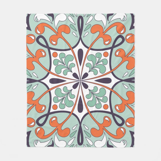 Orientales marokkanisches Fliesendesign Fleecedecke (Vorderseite)
