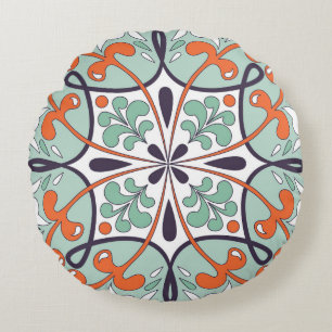 Orientales marokkanisches Fliesendesign Rundes Kissen