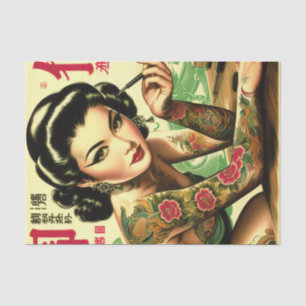 Orientales Retro-Button Seidenpapier