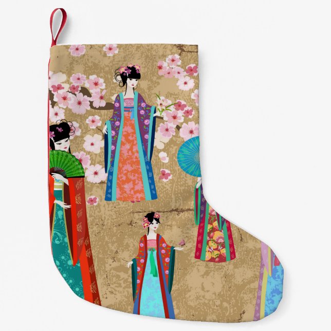Orientalin in Retro costumejapanese, chinesisch, a Kleiner Weihnachtsstrumpf (Vorderseite)