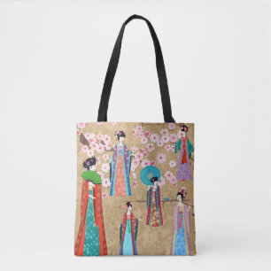 Orientalin in Retro costumejapanese, chinesisch, a Tasche