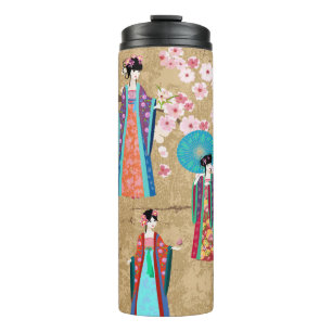 Orientalin in Retro costumejapanese, chinesisch, a Thermosbecher