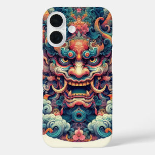 Orientalisch abstrakt Oni-Dämon-Tattoo iPhone 16 Hülle