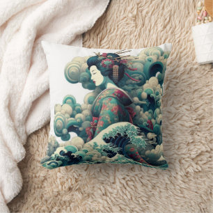 Orientalisch abstrakte Geisha Kanagawa weht Wolken Kissen