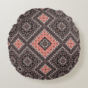 orientalisch, arabisch, braun, rot, ethnisch, rundes kissen