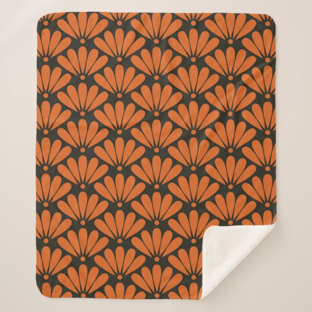 Orientalisch-baronzefarbene Blüten Sherpadecke (Vorderseite)