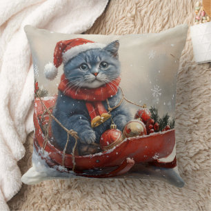 Orientalisch Blaue Katze im Schlitten Lass es schn Kissen