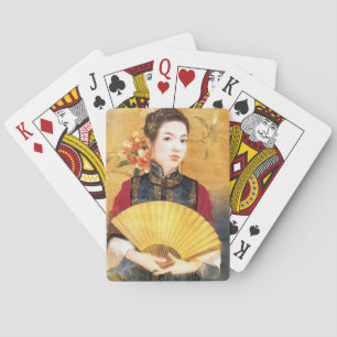 Orientalisch-Chinesische Dame lebendiges schönes P Spielkarten