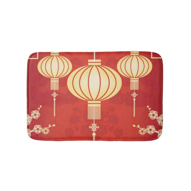 Orientalisch-Chinesische LaternIllustration Badematte (Vorderseite)
