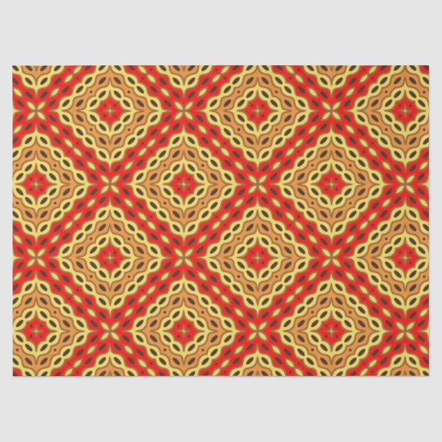 Orientalisch farbiges Mosaikmuster Seidenpapier (Vorderseite)