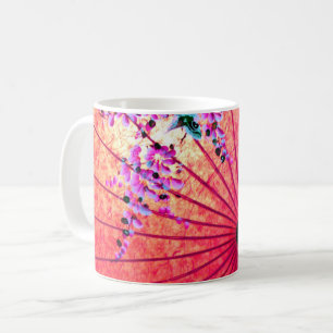 Orientalisch-japanisch-blumenrosa Sonnenschirm Kaffeetasse
