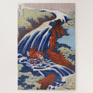 Orientalisch-japanische Wasserfall-Ukiyo-e-Landsch