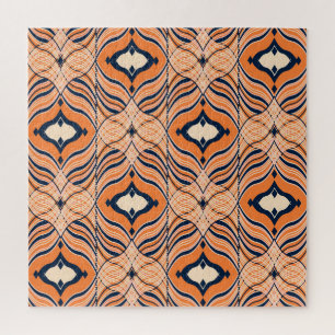 Orientalisch nahtlos: Schwarz-Orange-Ornament