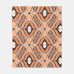 Orientalisch nahtlos: Schwarz-Orange-Ornament Fleecedecke