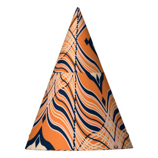 Orientalisch nahtlos: Schwarz-Orange-Ornament Partyhütchen
