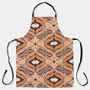 Orientalisch nahtlos: Schwarz-Orange-Ornament Schürze