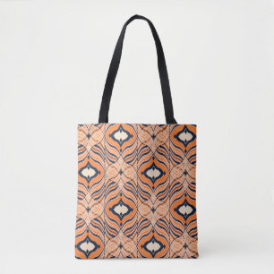 Orientalisch nahtlos: Schwarz-Orange-Ornament Tasche