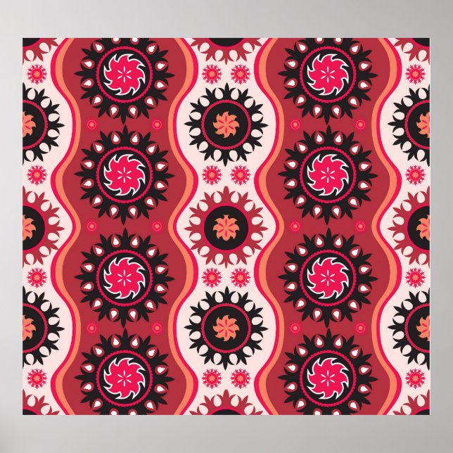 Orientalisch Traditionell: Nahtloses Ornament-Desi Poster (Vorne)