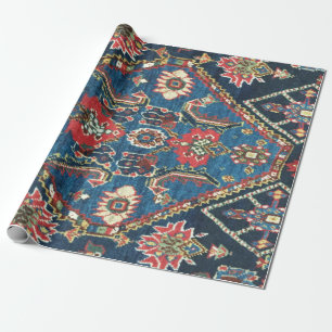 Orientalisch Türkischer Perserteppich, Blau Geschenkpapier