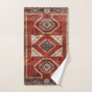 Orientalisch Türkischer Persischer Teppich Rot Badhandtuch Set