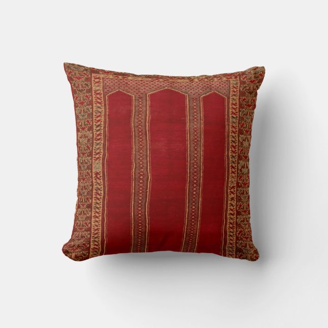 Orientalisch Türkischer Persischer Teppich Rot Kissen (Vorderseite)
