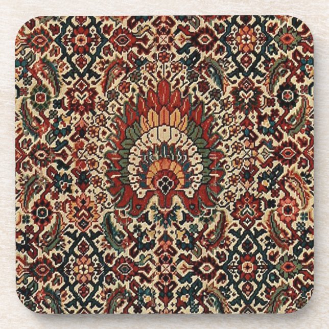 Orientalisch türkischer Teppichboden Rug Getränkeuntersetzer (Vorderseite)