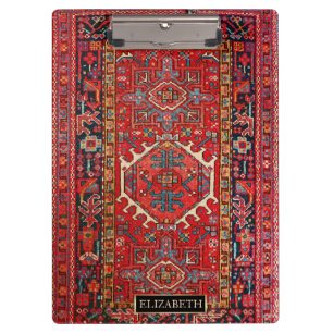 Orientalisch , Türkisches Muster, Rot - Name Klemmbrett