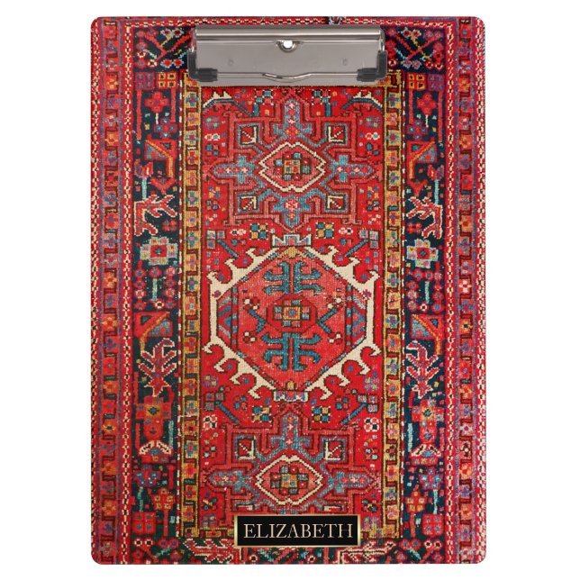 Orientalisch , Türkisches Muster, Rot - Name Klemmbrett (Vorderseite)