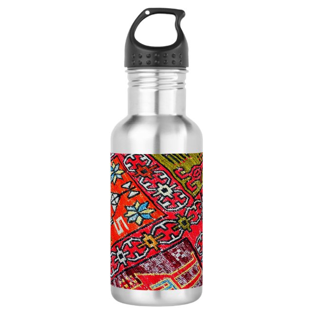Orientalisch , Türkisches Muster, Teppichboden Edelstahlflasche (Vorderseite)