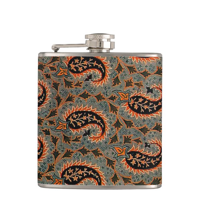 Orientalisch , Türkisches Paisley-Muster, Teppich Flachmann (Vorderseite)