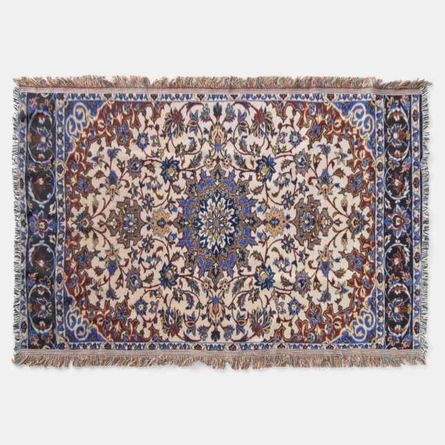 Orientalische Antike Persische Türkische Blaue Tep Decke (Vorderseite)