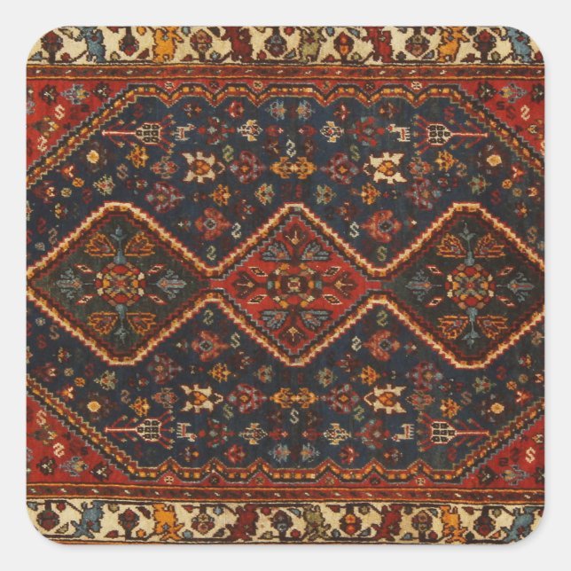 Orientalische Antike Persische Türkische Teppiche  Quadratischer Aufkleber (Vorderseite)