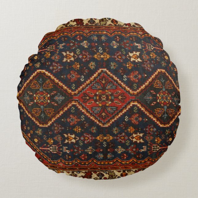 Orientalische Antike Persische Türkische Teppiche  Rundes Kissen (Vorderseite)