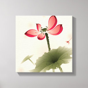 Orientalische Art Lotus Leinwanddruck