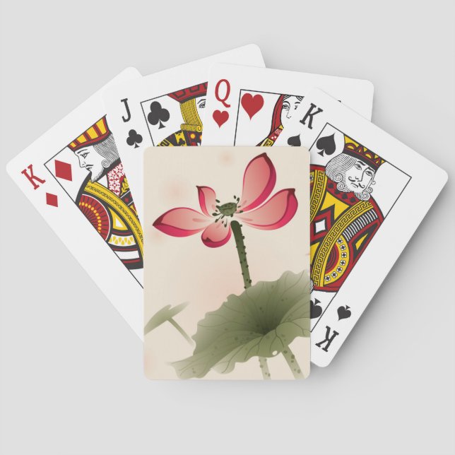 Orientalische Art Lotus Spielkarten (Rückseite)
