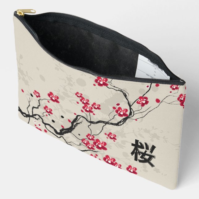 Orientalische Art Sakura Cherry Blossom Art Zubehörtasche (Offen)